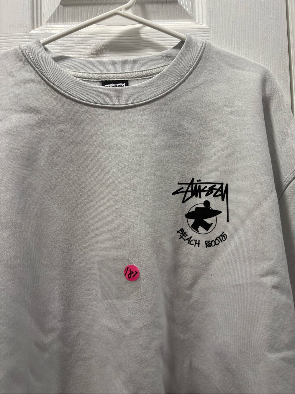 Stussy White Crewneck with Black Surf Logo NWT - POT-2/187